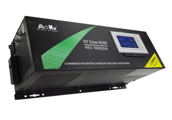 AoKu Solar Inverter EP Solar - 6048, 48VDC, 6000W, onda senoidal pura con entrada de CA, fuera de la red